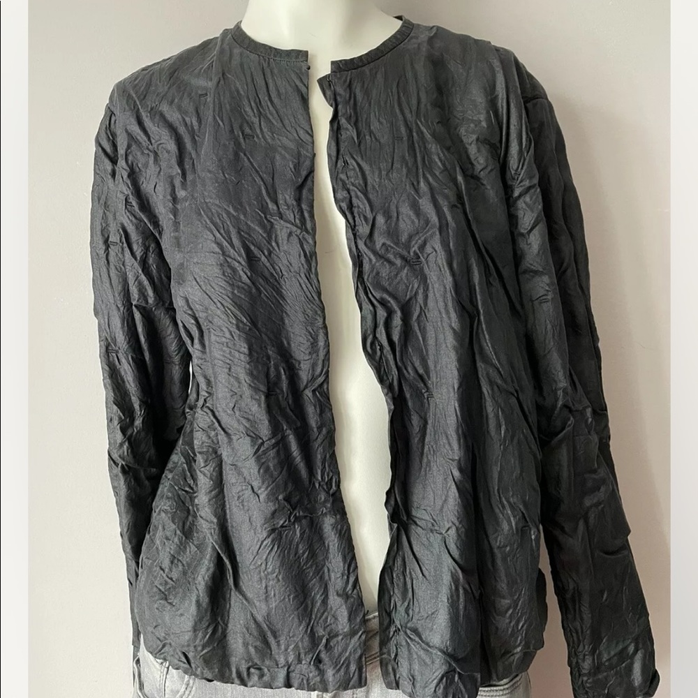 Eileen Fisher Textured Silk Crop Kimono Jacket